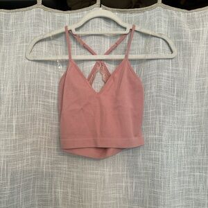Pink Lace Tank Top